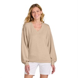 Image of Ladies Travis Mathew V Neck Blouse, Natural Heather
